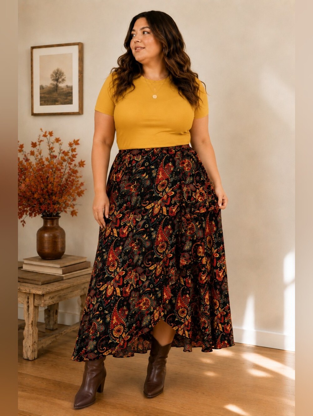 Vintage 90s Whimsigoth Paisley Maxi Wrap Skirt Navy Boho Witchy Fairycore M/L/XL